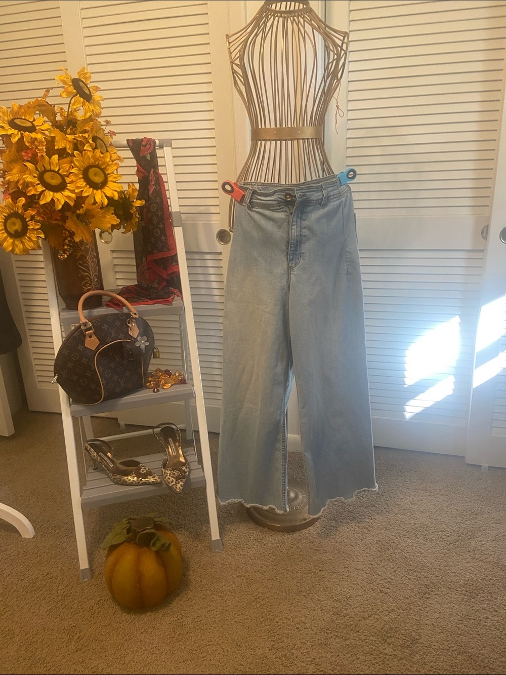 Billabong Light Blue Wide-Leg Flare Jeans